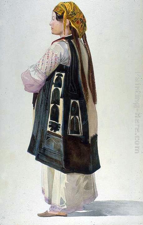 Albanian Peasant, Athens painting - Charles Gleyre Albanian Peasant, Athens art painting